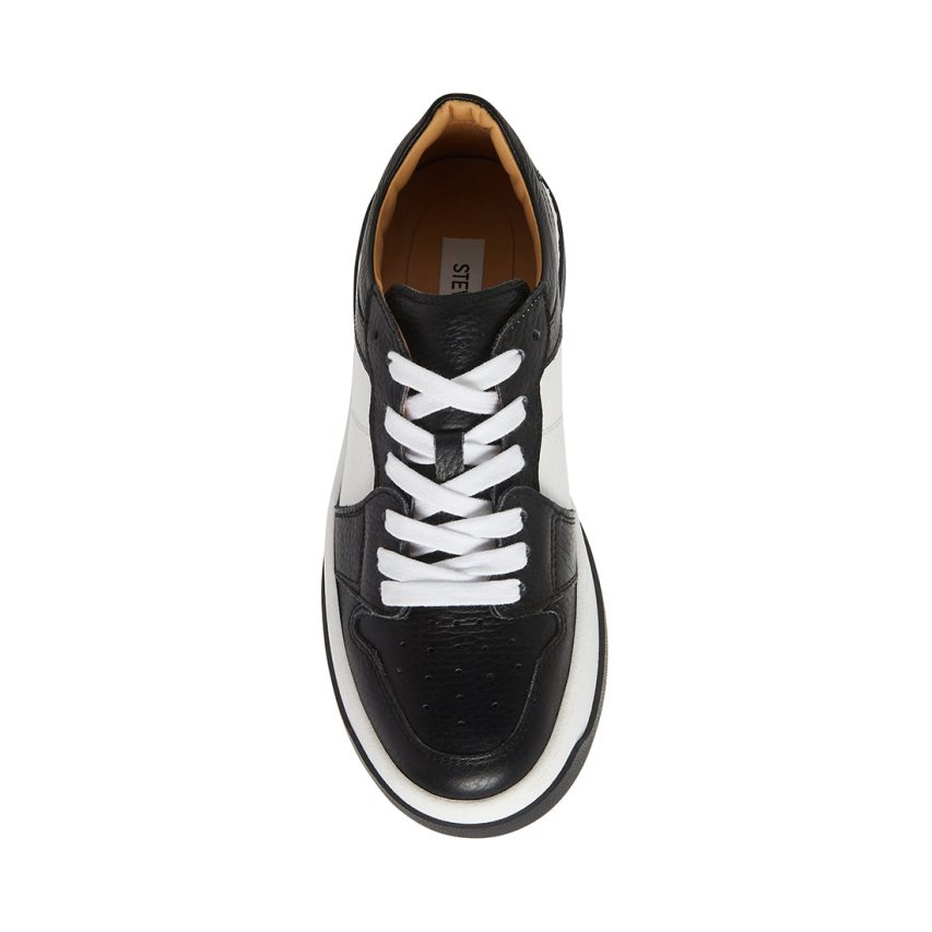 Black / White Steve Madden Joey Women's Sneakers | PH 6934YWH